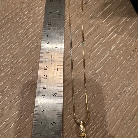 Vermeil gold heart necklace with cz’s 18-20 inches - Picture 4 of 9